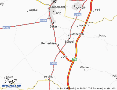 Mappa MICHELIN Kemerhisar - ViaMichelin