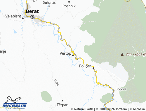Mappa MICHELIN Vërtop - ViaMichelin