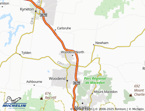 MICHELIN Woodend North map - ViaMichelin