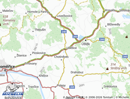 Kaart MICHELIN Liběšice - ViaMichelin