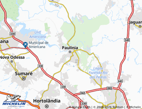 Mapa MICHELIN Nova Paulínia - ViaMichelin
