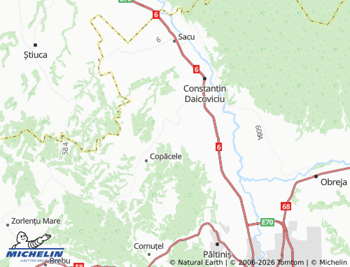MICHELIN Mâtnicu Mare map - ViaMichelin