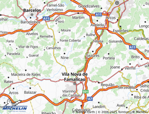 MICHELIN Palhares map - ViaMichelin