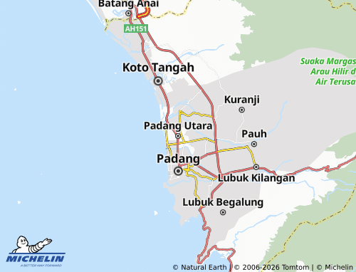 MICHELIN Padang Utara map - ViaMichelin