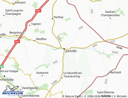 Mappa MICHELIN Juniville - ViaMichelin