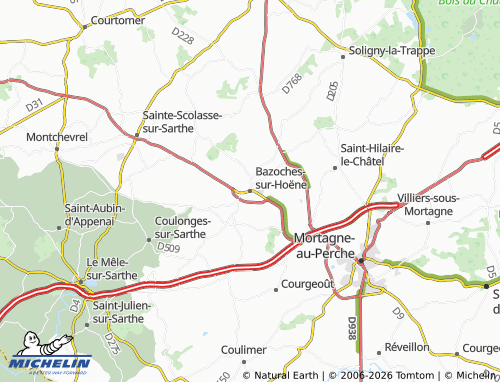 MICHELIN Bazoches-sur-Hoëne map - ViaMichelin