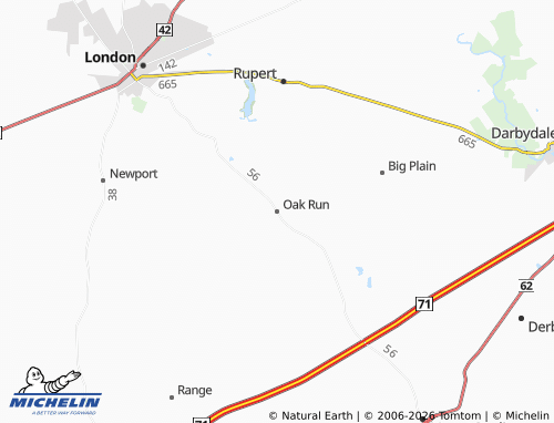 Mapa MICHELIN Oak Run - ViaMichelin