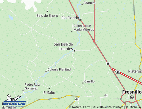 Mappa MICHELIN Las Flores, San José de Lourdes - ViaMichelin