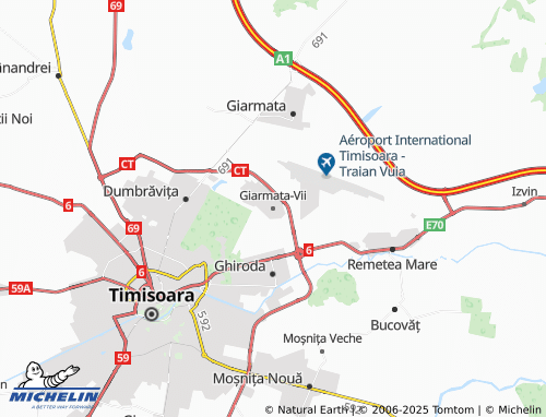 MICHELIN Giarmata-Vii map - ViaMichelin