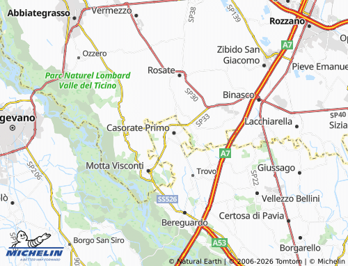 MICHELIN Casorate Primo map - ViaMichelin