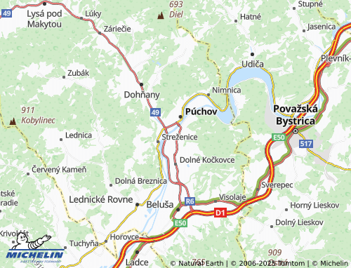 Mappa MICHELIN Horné Kočkovce - ViaMichelin