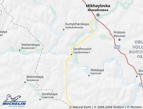 MICHELIN-Landkarte Serafimowitschski Rajon - ViaMichelin