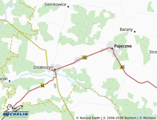 MICHELIN Trębaczew map - ViaMichelin