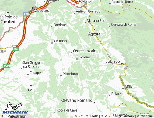 MICHELIN-Landkarte Gerano - ViaMichelin