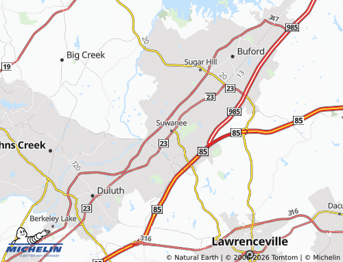 Carte MICHELIN Suwanee - ViaMichelin
