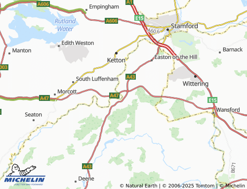 MICHELIN Duddington-with-Fineshade map - ViaMichelin