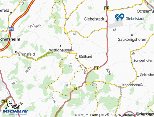 Mapa MICHELIN Bütthard - ViaMichelin