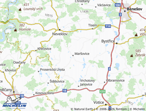 Mapa MICHELIN Maršovice - ViaMichelin