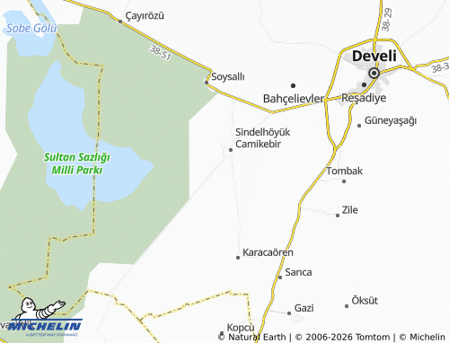 MICHELIN Sindelhöyük Yenice map - ViaMichelin