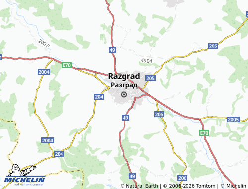 MICHELIN Razgrad map - ViaMichelin