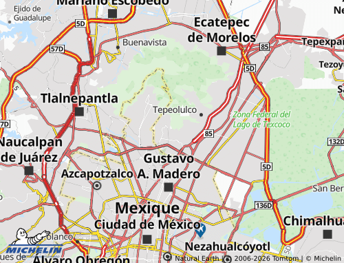 Carte MICHELIN Lomas de Lindavista - ViaMichelin