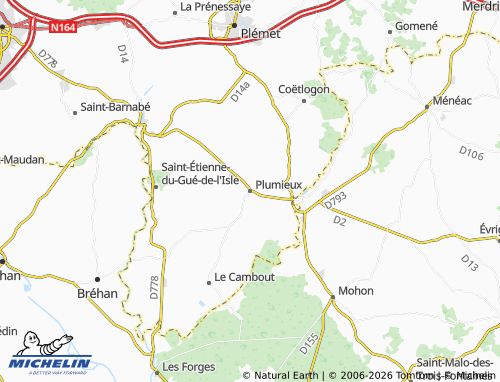 MICHELIN Plumieux map - ViaMichelin