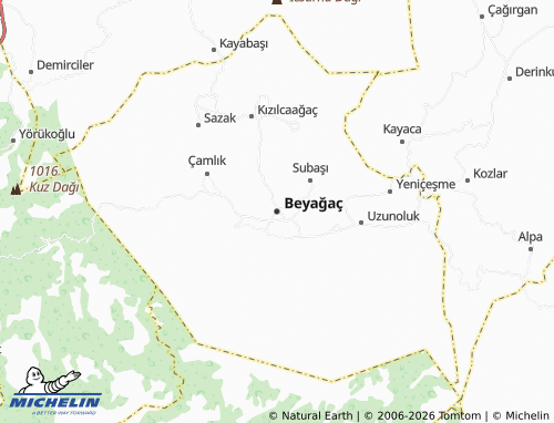MICHELIN Beyağaç map - ViaMichelin