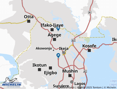 MICHELIN Papa Ashafa map - ViaMichelin