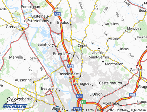 MICHELIN Bruguières map - ViaMichelin