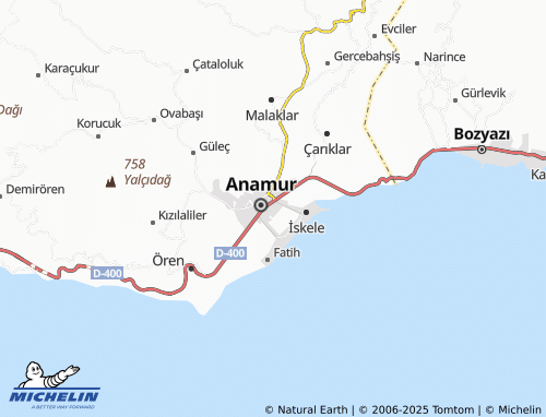 MICHELIN Akdeniz map - ViaMichelin