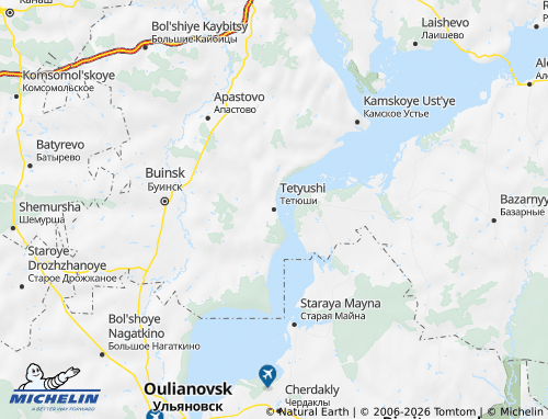 Carte MICHELIN Tetyushskiy rayon - ViaMichelin