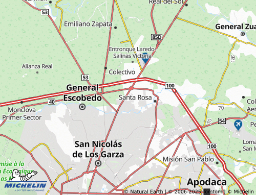 MICHELIN Jardines de Monterrey map - ViaMichelin