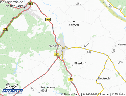 Mappa MICHELIN Wriezen - ViaMichelin