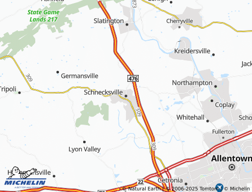 MICHELIN Schnecksville map - ViaMichelin