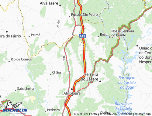 Carte MICHELIN Areias - ViaMichelin