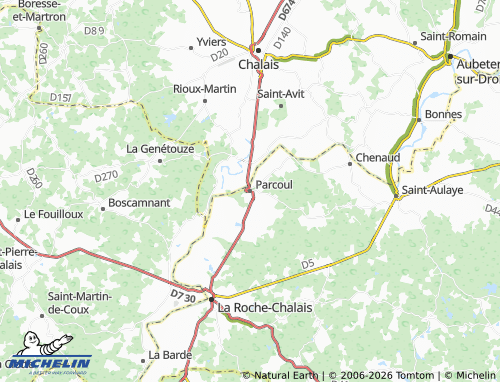Mapa MICHELIN Parcoul-Chenaud - ViaMichelin