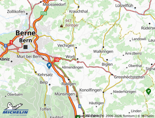 MICHELIN-Landkarte Worb - ViaMichelin