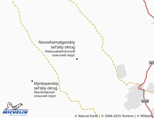 MICHELIN Novoshamalganskiy sel'skiy okrug map - ViaMichelin
