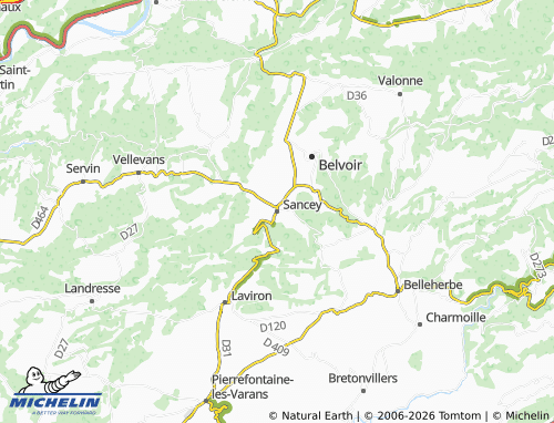 MICHELIN Sancey map - ViaMichelin