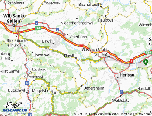 Carte MICHELIN Flawil - ViaMichelin