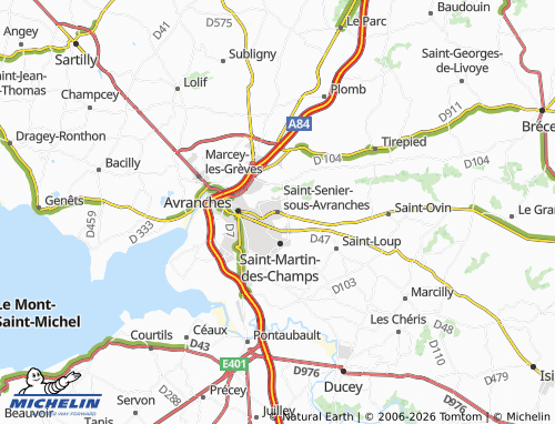 Carte MICHELIN Saint-Senier-sous-Avranches - ViaMichelin