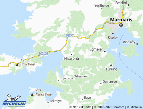MICHELIN Hisarönü map - ViaMichelin