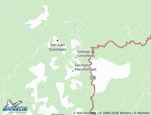 MICHELIN Santiago Comaltepec map - ViaMichelin