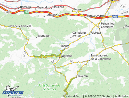 MICHELIN Ribaute map - ViaMichelin