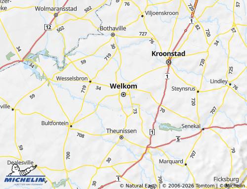 Mappa MICHELIN Lejweleputswa - ViaMichelin