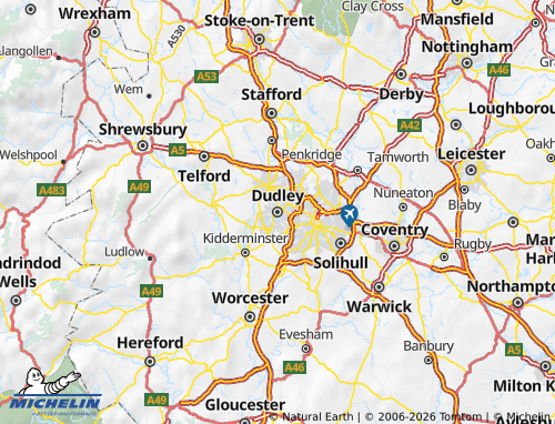 MICHELIN Dudley map - ViaMichelin