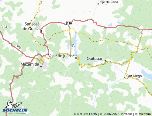 MICHELIN Valle de Juárez map - ViaMichelin