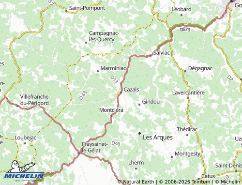 Mappa MICHELIN Cazals - ViaMichelin