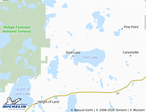 Carte MICHELIN Shell Lake - ViaMichelin