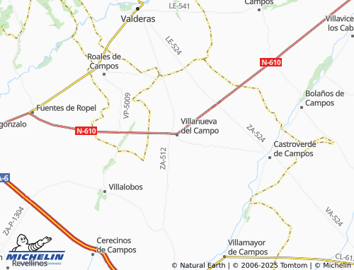 MICHELIN Villanueva del Campo map - ViaMichelin